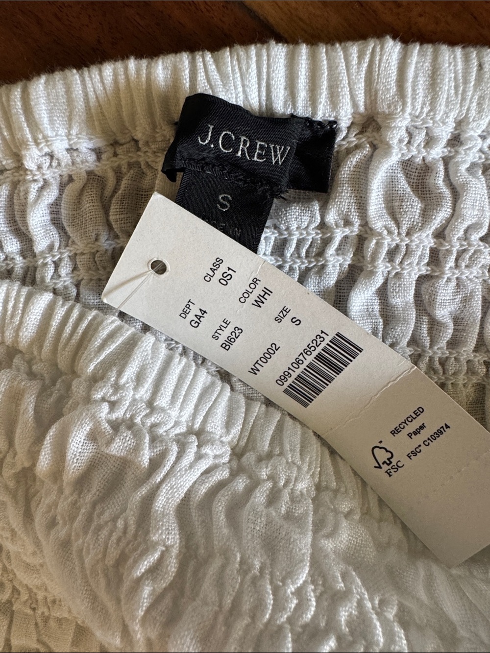 J Crew women’s linen strapless dress/coverup, size small, white-NWT - Picture 2 of 4